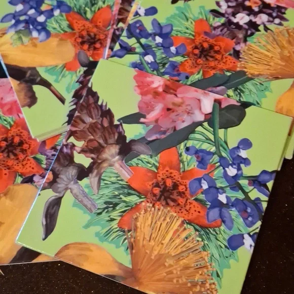 Floral Party Coasters Multicolor Set Of 9 Jungle Tropical Flowers - Picture 1 of 2